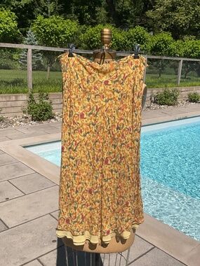 Catherine Malandrina Yellow Orange Colorful Skirt Size 8